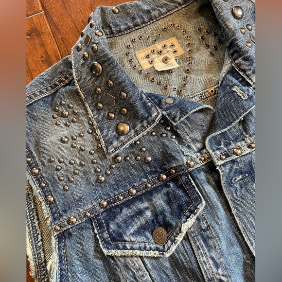 DENIM & SUPPLY RALPH LAUREN Relaxed Trucker Distressed Denim vest size L - Picture 4 of 13